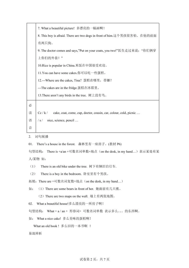 【单元热点难点】译林版（三起）英语五年级上册Unit1Goldilocksandthethreebears教材划重点