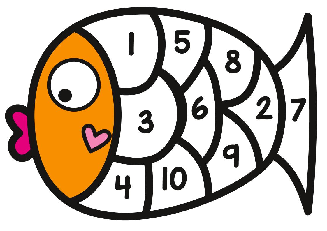 幼小衔接-小鱼数字拼图页-大象资料网
