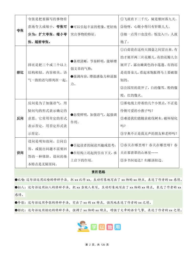 三下语文1-8单元《主题阅读》知识梳理+精选阅读理解（含答案126页）