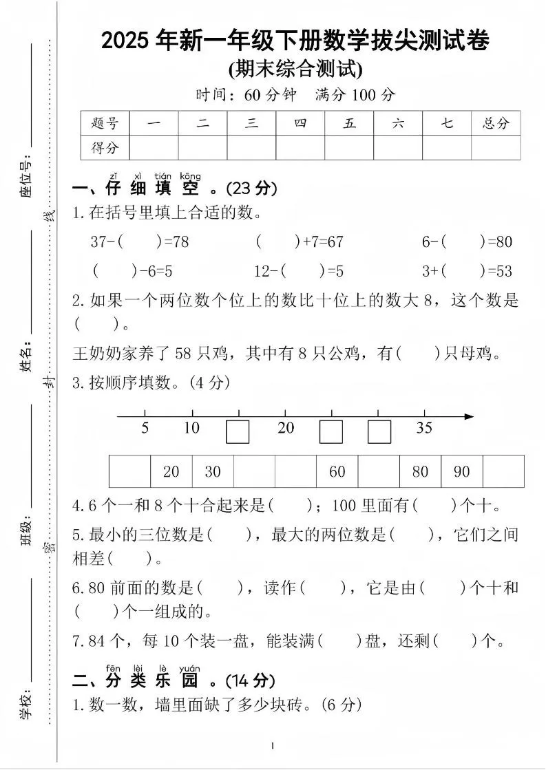 25人教版一下数学期末拔尖综合测试卷（含答案5页）-大象资料网